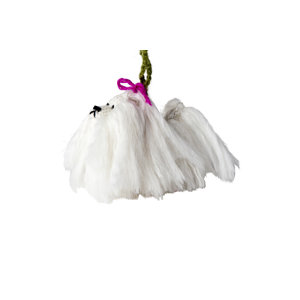 White Poodle Hand Knit Christmas Ornament Arcadia Home